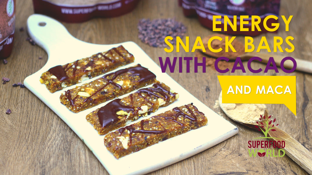 Energy Snack Bars with Cashews, Sesame Cacao and Maca Recipe