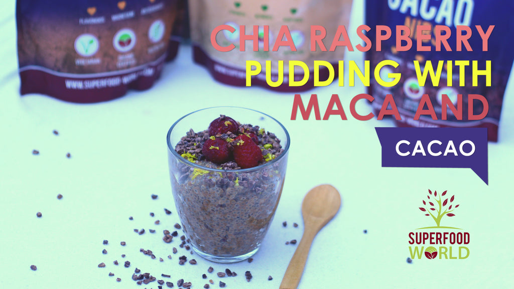 Chia, Raspberry Pudding with Maca and Cacao Recipe