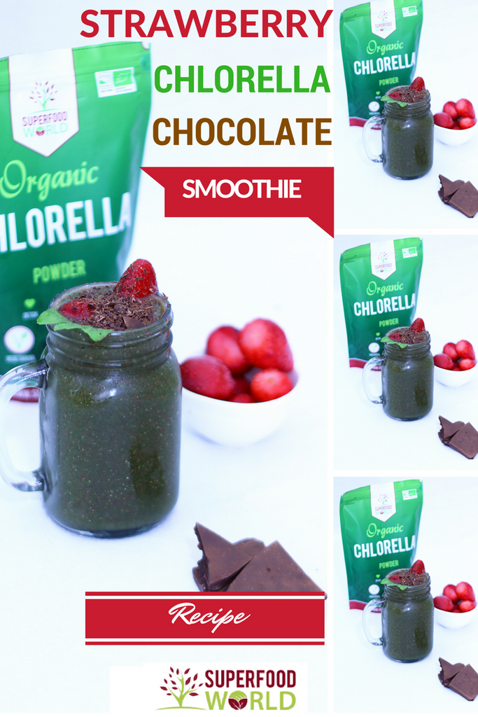 Strawberry, Chlorella & Chocolate Smoothie Recipe